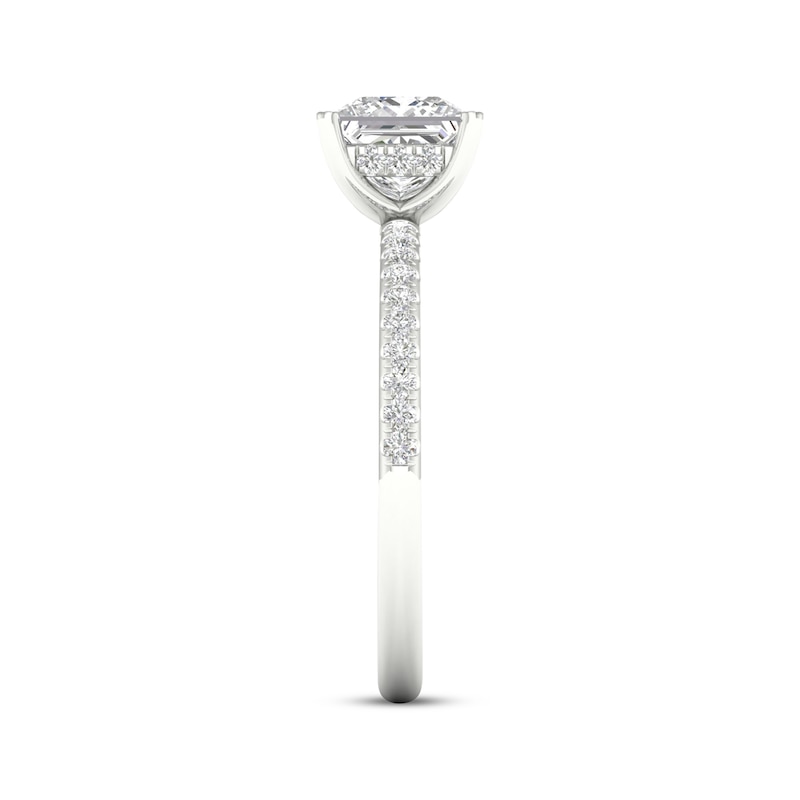 Main Image 3 of Lab-Grown Diamonds Princess-Cut Engagement Ring 1-3/4 ct tw 14K White Gold