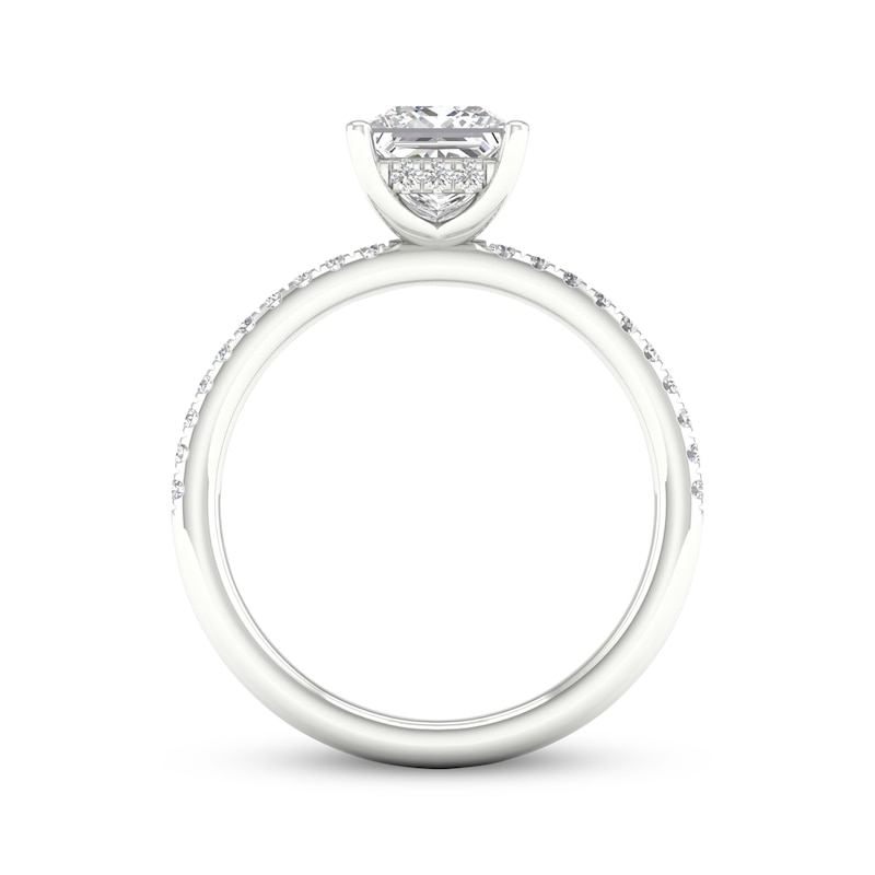 Main Image 4 of Lab-Grown Diamonds Princess-Cut Engagement Ring 1-3/4 ct tw 14K White Gold