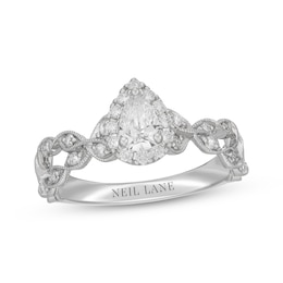 Neil Lane Pear-Shaped Diamond Halo Twist Engagement Ring 5/8 ct tw 14K White Gold
