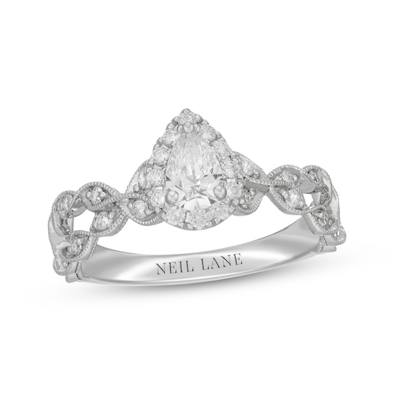 Neil Lane Pear-Shaped Diamond Halo Twist Engagement Ring 5/8 ct tw 14K White Gold