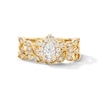 Thumbnail Image 3 of Neil Lane Pear-Shaped Diamond Halo Twist Shank Bridal Set 3/4 ct tw 14K Yellow Gold