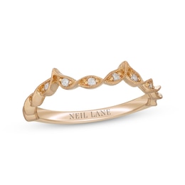 Neil Lane Diamond Contour Wedding Band 1/8 ct tw 14K Yellow Gold