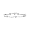 Thumbnail Image 1 of White Lab-Created Sapphire Link Bracelet Sterling Silver 7.5"