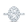 Thumbnail Image 3 of Monique Lhuillier Bliss Oval-Cut Lab-Created Diamond Halo Engagement Ring 1-5/8 ct tw 18K White Gold