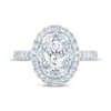Thumbnail Image 4 of Monique Lhuillier Bliss Oval-Cut Lab-Grown Diamond Halo Engagement Ring 1-5/8 ct tw 18K White Gold