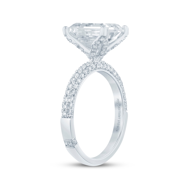 Main Image 2 of Monique Lhuillier Bliss Emerald-Cut Lab-Grown Diamond Engagement Ring 3-1/2 ct tw 18K White Gold