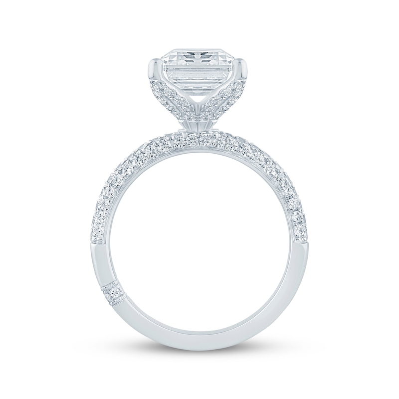 Main Image 3 of Monique Lhuillier Bliss Emerald-Cut Lab-Grown Diamond Engagement Ring 3-1/2 ct tw 18K White Gold