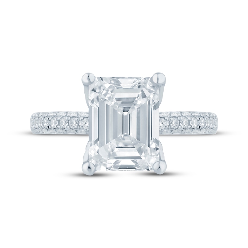 Monique Lhuillier Bliss Emerald-Cut Lab-Created Diamond Engagement Ring 3-1/2 ct tw 18K White Gold