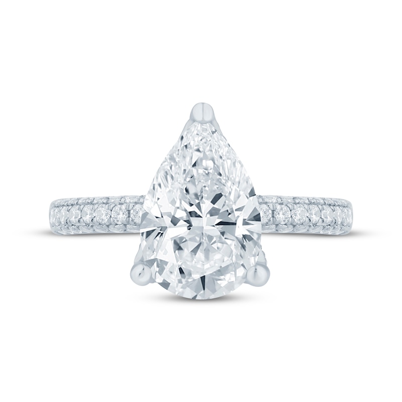 Monique Lhuillier Bliss Pear-Shaped Lab-Created Diamond Engagement Ring 3-1/2 ct tw 18K White Gold