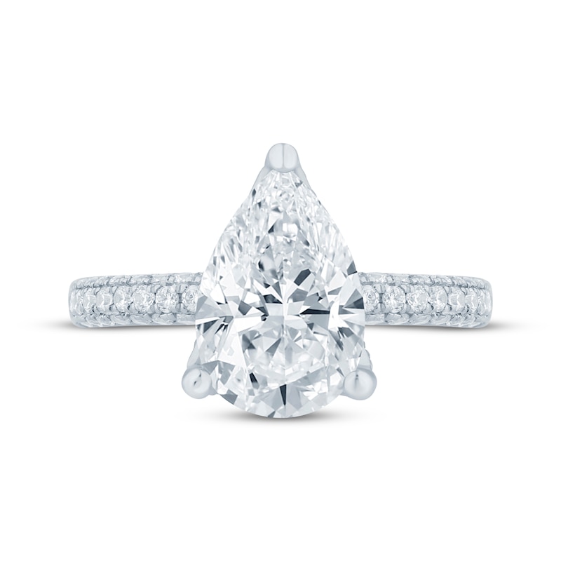 Main Image 4 of Monique Lhuillier Bliss Pear-Shaped Lab-Grown Diamond Engagement Ring 3-1/2 ct tw 18K White Gold