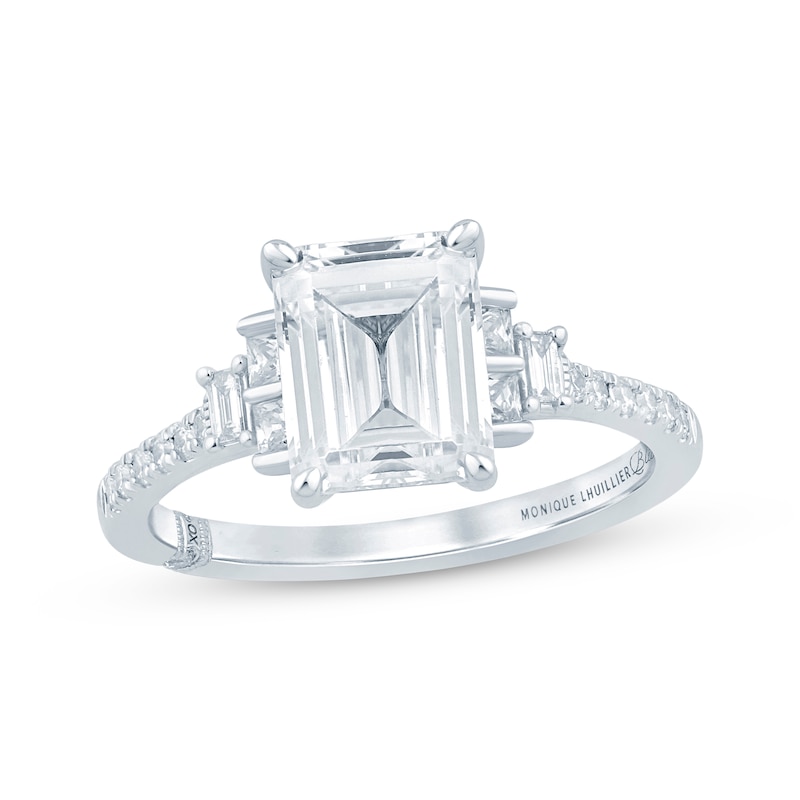 Monique Lhuillier Bliss Emerald-Cut Lab-Created Diamond Engagement Ring 2-1/4 ct tw 18K White Gold