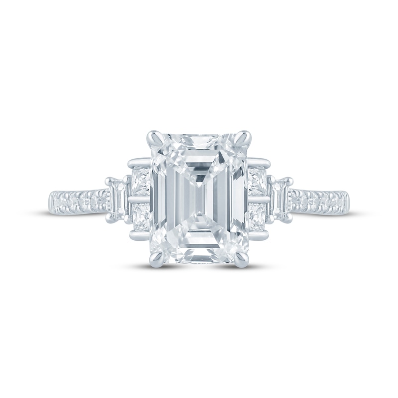 Monique Lhuillier Bliss Emerald-Cut Lab-Created Diamond Engagement Ring 2-1/4 ct tw 18K White Gold