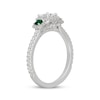 Thumbnail Image 2 of Neil Lane Princess-Cut Diamond & Natural Emerald Three-Stone Engagement Ring 3/4 ct tw 14K White Gold