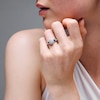 Thumbnail Image 4 of Neil Lane Oval-Cut Diamond & Natural Sapphire Double Halo Engagement Ring 7/8 ct tw 14K White Gold