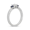 Thumbnail Image 5 of Neil Lane Princess-Cut Diamond & Natural Sapphire Three-Stone Engagement Ring 3/8 ct tw 14K White Gold