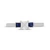 Thumbnail Image 6 of Neil Lane Princess-Cut Diamond & Natural Sapphire Three-Stone Engagement Ring 3/8 ct tw 14K White Gold