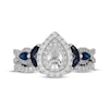 Thumbnail Image 3 of Neil Lane Pear-Shaped Diamond & Natural Blue-Sapphire Bridal Set 1 ct tw 14K White Gold