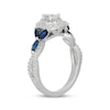 Thumbnail Image 5 of Neil Lane Pear-Shaped Diamond & Natural Sapphire Double Halo Engagement Ring 3/4 ct tw 14K White Gold
