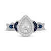 Thumbnail Image 6 of Neil Lane Pear-Shaped Diamond & Natural Sapphire Double Halo Engagement Ring 3/4 ct tw 14K White Gold