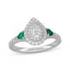 Thumbnail Image 4 of Neil Lane Pear-Shaped Diamond & Natural Emerald Engagement Ring 7/8 ct tw 14K White Gold