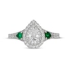 Thumbnail Image 2 of Neil Lane Pear-Shaped Diamond & Natural Emerald Engagement Ring 7/8 ct tw 14K White Gold
