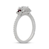 Thumbnail Image 5 of Neil Lane Princess-Cut Diamond & Natural Ruby Three-Stone Engagement Ring 3/4 ct tw 14K White Gold