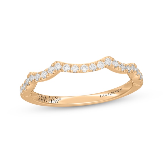 Neil Lane Artistry Lab-Grown Diamond Certified Contoured Wedding Band 1/4 ct tw 14K Yellow Gold