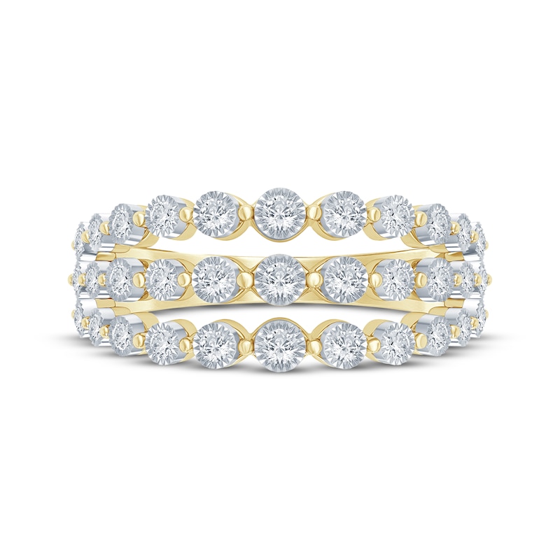 Main Image 3 of Now + Forever Diamond Three-Row Anniversary Ring 1/4 ct tw 14K Yellow Gold