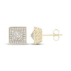 Thumbnail Image 1 of Men's Multi-Diamond Pyramid Center Stud Earrings 1/4 ct tw 10K Yellow Gold