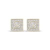 Thumbnail Image 2 of Men's Multi-Diamond Pyramid Center Stud Earrings 1/4 ct tw 10K Yellow Gold