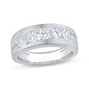 Thumbnail Image 1 of Now + Forever Lab-Grown Diamonds Men's Diagonal Five-Stone Brushed Wedding Band 1-1/4 ct tw 14K White Gold