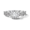 Thumbnail Image 3 of Neil Lane Round-Cut Diamond Cushion Halo Braided Engagement Ring 7/8 ct tw 14K White Gold