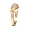 Thumbnail Image 2 of Diamond Diagonal Row Scalloped Fashion Ring 1/6 ct tw 10K Yellow Gold