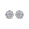 Thumbnail Image 2 of Multi-Diamond Halo Stud Earrings 1 ct tw 10K White Gold