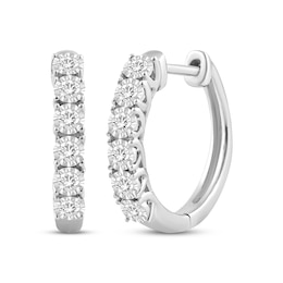 Diamond Hoop Earrings 1/6 ct tw Sterling Silver