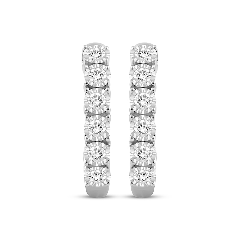 Main Image 2 of Diamond Hoop Earrings 1/6 ct tw Sterling Silver