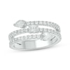 Thumbnail Image 1 of Pear, Oval & Round-Cut Diamond Three-Row Spiral Ring 1 ct tw 14K White Gold