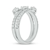 Thumbnail Image 2 of Pear, Oval & Round-Cut Diamond Three-Row Spiral Ring 1 ct tw 14K White Gold