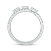 Thumbnail Image 3 of Pear, Oval & Round-Cut Diamond Three-Row Spiral Ring 1 ct tw 14K White Gold
