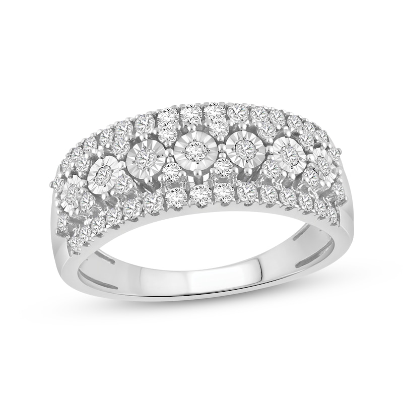 Main Image 1 of Now + Forever Diamond Multi-Row Anniversary Ring 1/2 ct tw 10K White Gold