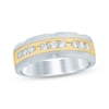 Thumbnail Image 1 of Now + Forever Men's Diamond Trios Wedding Band 1/2 ct tw 10K Two-Tone Gold