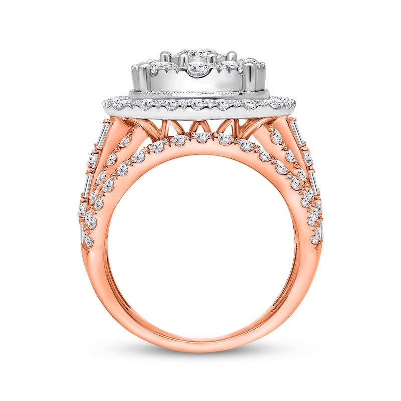Main Image 2 of Now + Forever Multi-Diamond Halo Engagement Ring 4 ct tw 10K Two-Tone Gold