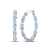 Thumbnail Image 1 of Pear-Shaped & Round-Cut Blue Lab-Created Opal Inside-Out Hoop Earrings Sterling Silver