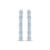 Thumbnail Image 2 of Pear-Shaped & Round-Cut Blue Lab-Created Opal Inside-Out Hoop Earrings Sterling Silver