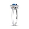 Thumbnail Image 2 of Le Vian Oval-Cut Blue Sapphire Ring 1/8 ct tw Diamonds Platinum