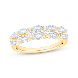 Now + Forever Marquise & Round-Cut Diamond Anniversary Ring 1-1/5 ct tw 14K Yellow Gold