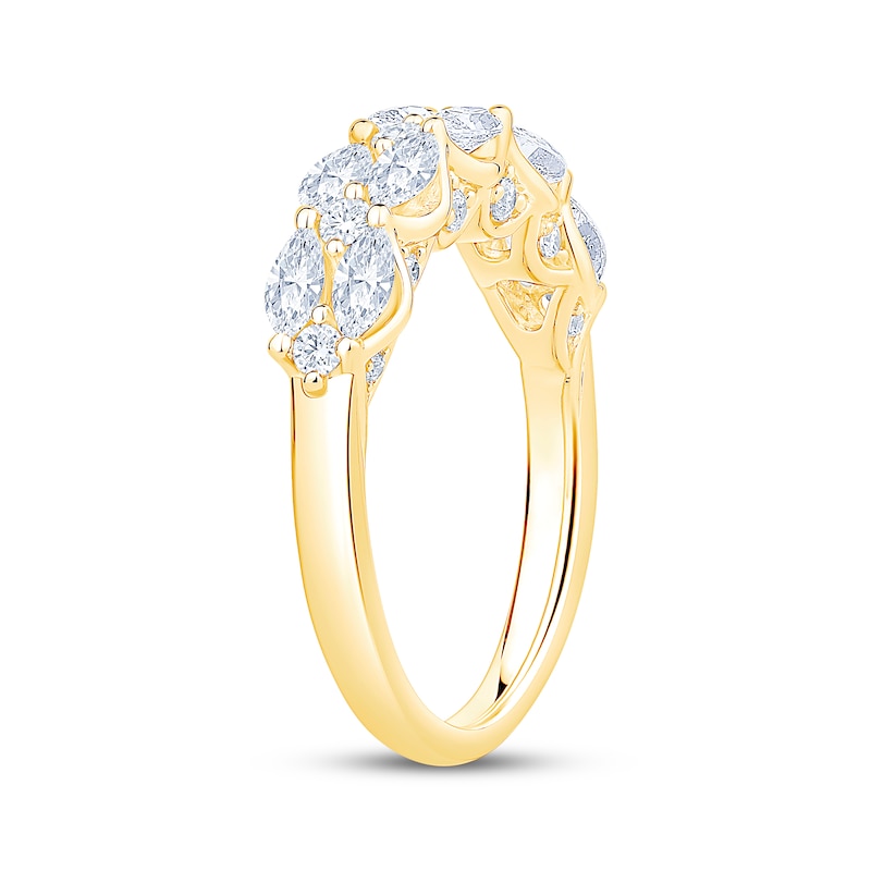 Main Image 2 of Now + Forever Marquise & Round-Cut Diamond Anniversary Ring 1-1/5 ct tw 14K Yellow Gold