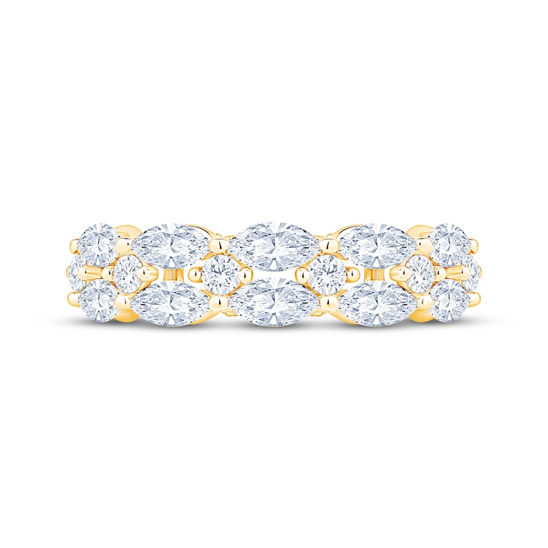 Main Image 3 of Now + Forever Marquise & Round-Cut Diamond Anniversary Ring 1-1/5 ct tw 14K Yellow Gold