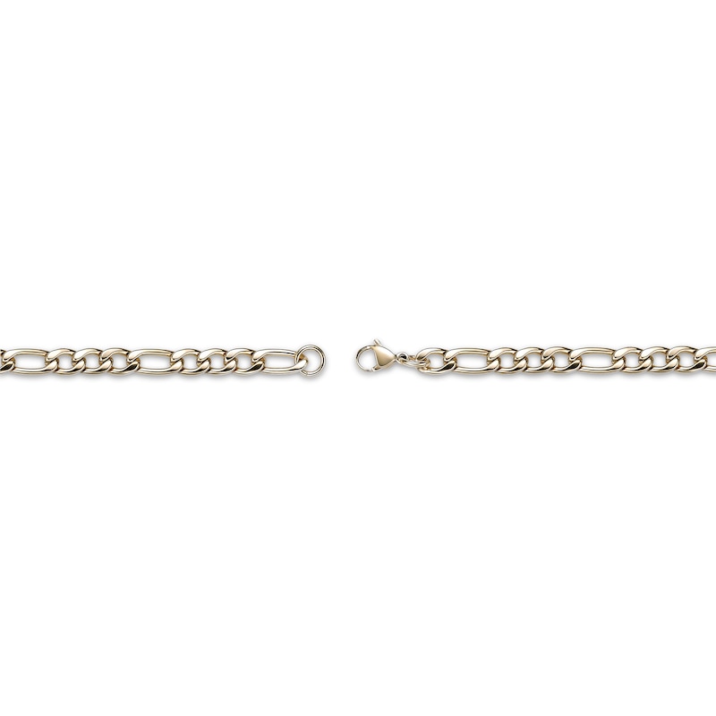 Main Image 3 of Figaro Chain Necklace 6mm Yellow Ion-Plated Solid Stainless Steel 24&quot;
