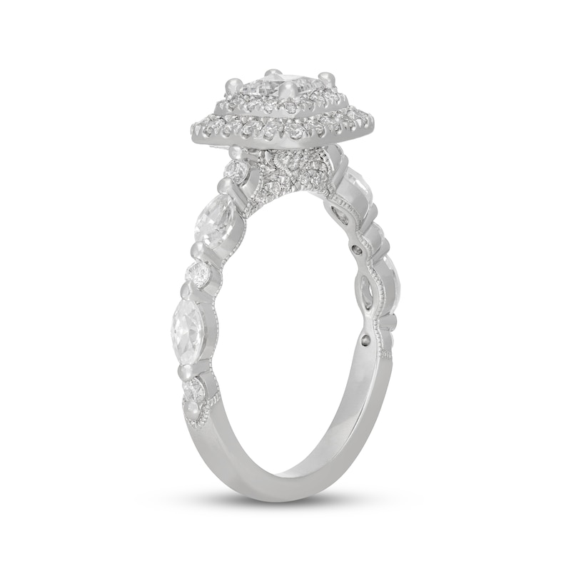 Main Image 2 of Neil Lane Premiere Princess-Cut Diamond Double Halo Engagement Ring 1-1/8 ct tw 14K White Gold